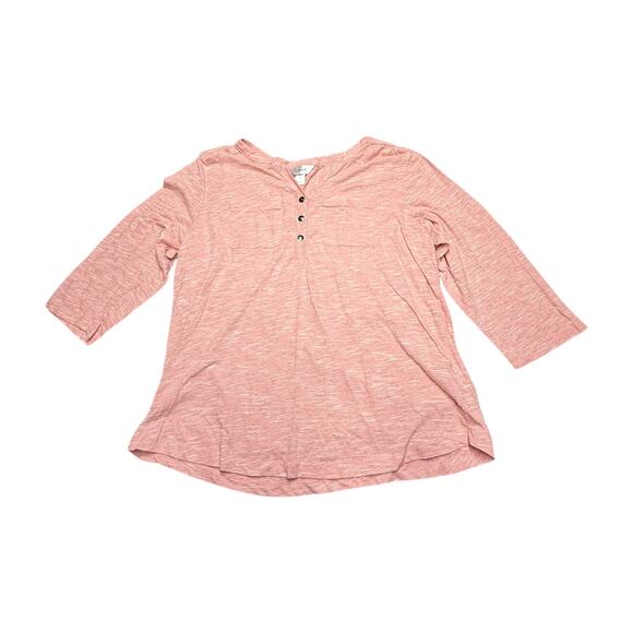 CJ Banks Tops - CJ Banks Coral Henley Shirt 1X